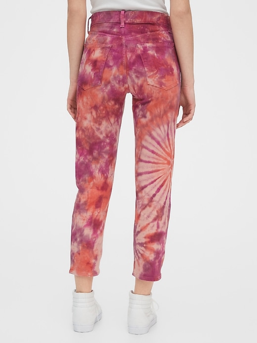 2 of 8 showing, with the color MULTI TIE DYE of product High Rise Tie-Dye Cheeky Straight Jeans with Secret Smoothing Pockets
