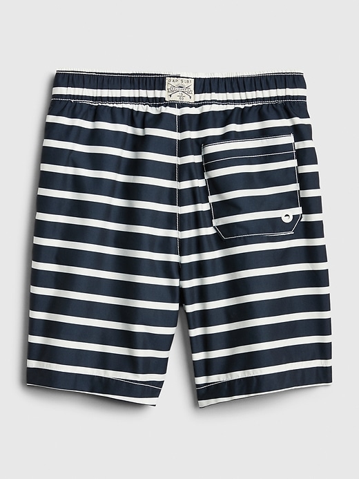2 of 8 showing, with the color stripe navy of product Kids Stripe Swim Trunks