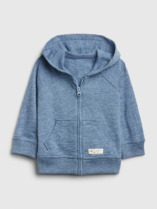 1 of 8 showing, with the color indigo heather of product Baby Indigo Hoodie Sweatshirt