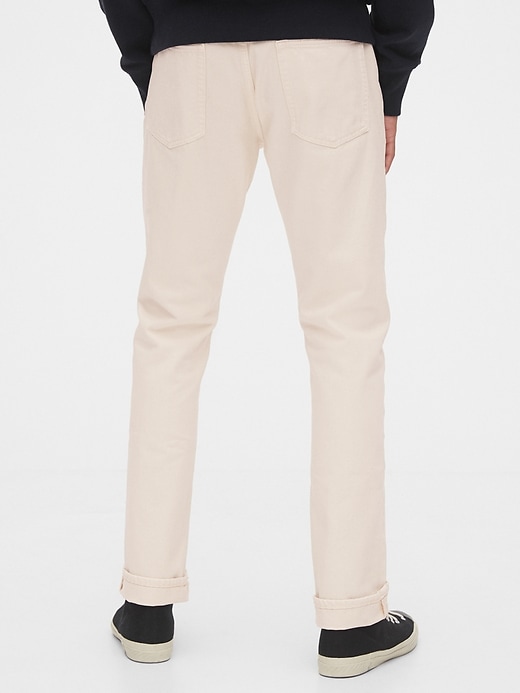 2 of 8 showing, with the color desert sand of product Garment-Dye Slim Jeans