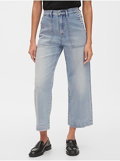 gap wide leg cropped jeans