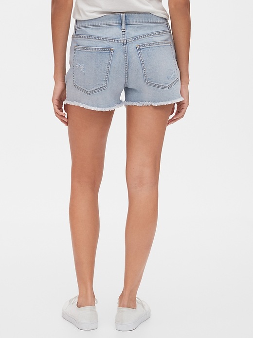 Image number 2 showing, Distressed Mid Rise Denim Shorts
