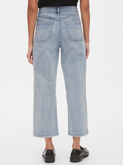 Image number 2 showing, High Rise Utility Wide-Leg Crop Jeans