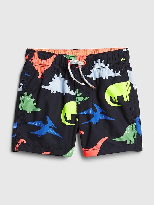 Image number 1 showing, Baby Dino Print Swim Trunks