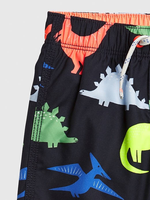 Image number 3 showing, Baby Dino Print Swim Trunks