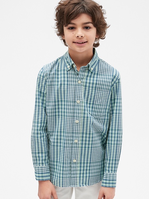 Image number 2 showing, Kids Plaid Poplin Shirt