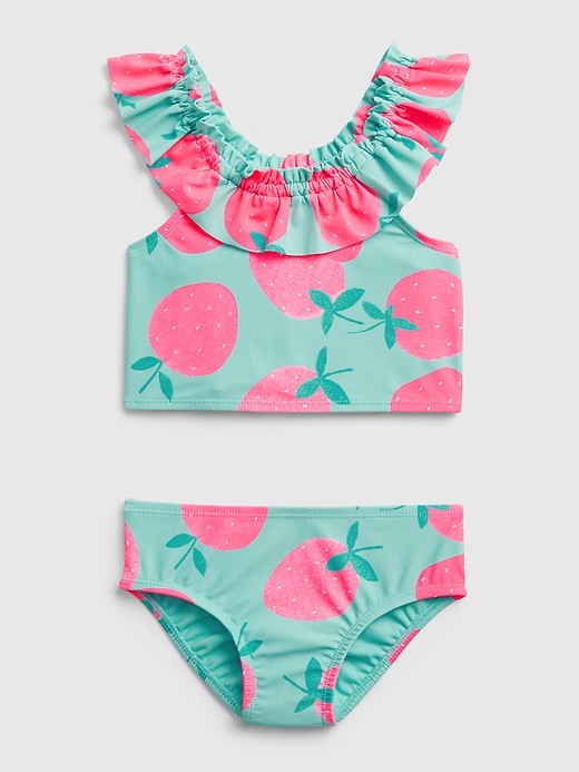 Image number 1 showing, Toddler Berry Ruffle Swim Two-Piece