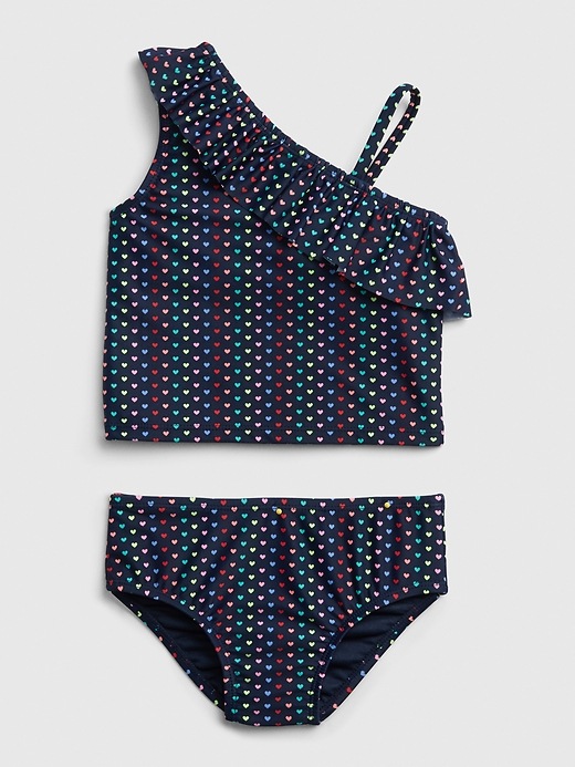 Image number 1 showing, Toddler Heart Ruffle Swim Two-Piece