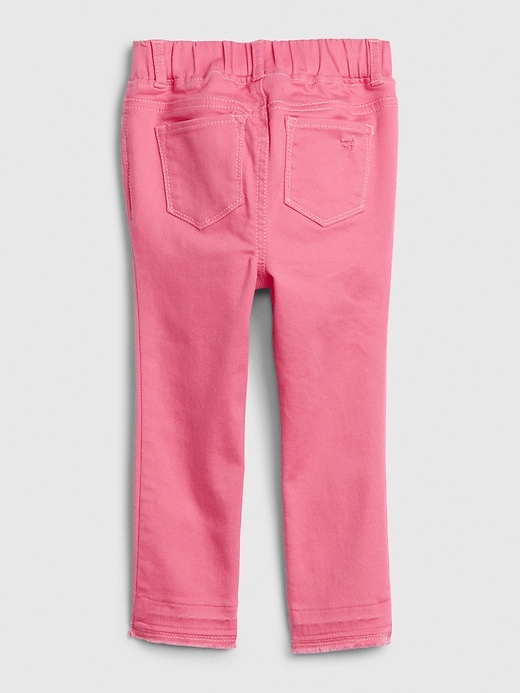2 of 8 showing, with the color light pink of product Toddler Destructed Ankle Jeggings with Stretch