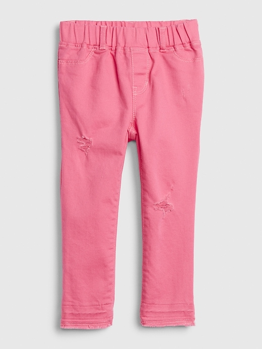 1 of 8 showing, with the color light pink of product Toddler Destructed Ankle Jeggings with Stretch