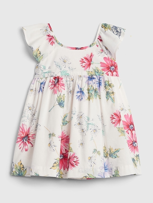 1 of 8 showing, with the color light pink of product Baby Floral Ruffle Dress