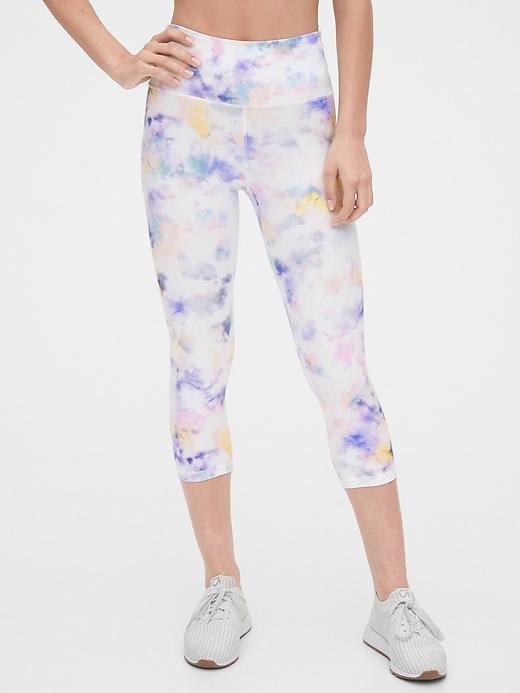 1 of 8 showing, with the color tie dye multi of product GapFit High Rise Print Capris in Eclipse