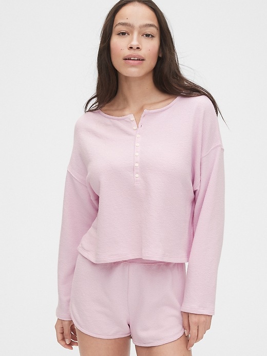 Image number 4 showing, Cropped Lounge Top in French Terry