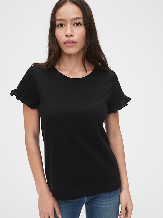View large product image 1 of 1. Ruffled Sleeve T-Shirt