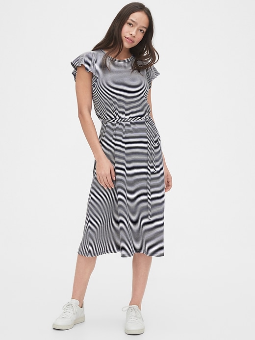 View large product image 1 of 1. Flutter Sleeve Midi Dress