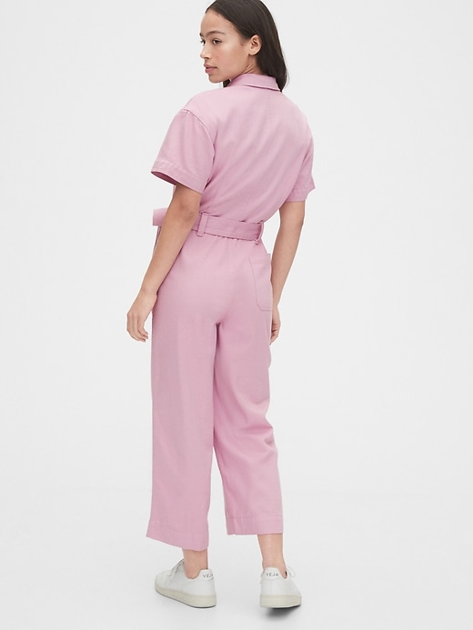 2 of 8 showing, with the color fragrant purple lilac of product Utility Tie-Belt Jumpsuit