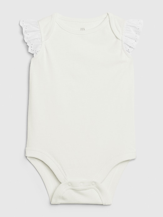 View large product image 1 of 1. Baby Eyelet Ruffle Bodysuit