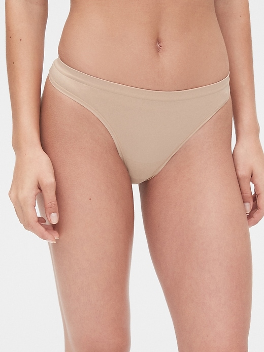 1 of 8 showing, with the color brush beige of product Seamless Thong