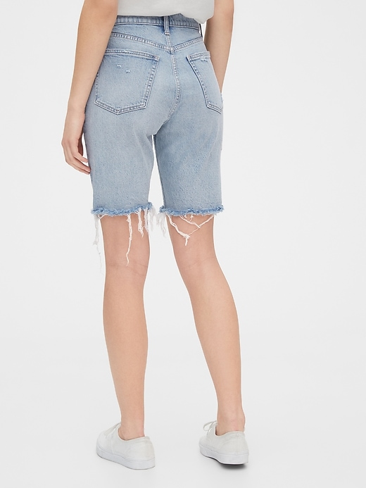 Image number 2 showing, High Rise Distressed Bermuda Shorts