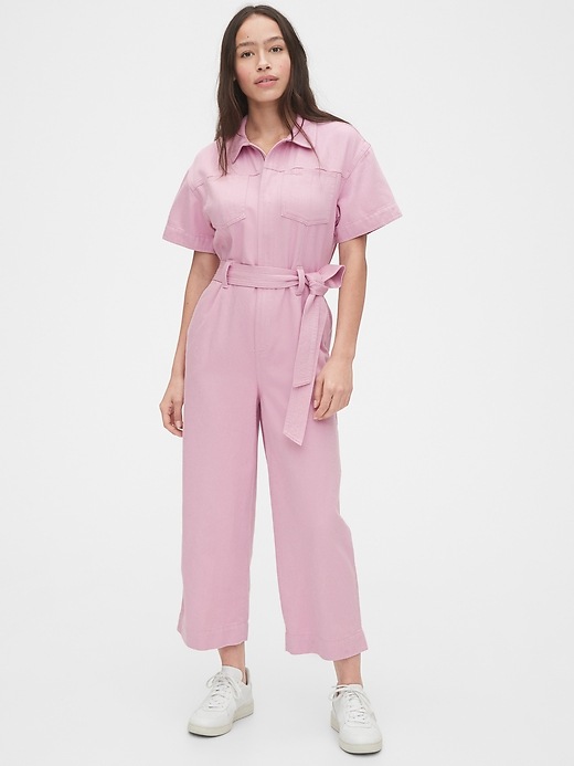 Image number 1 showing, Utility Tie-Belt Jumpsuit