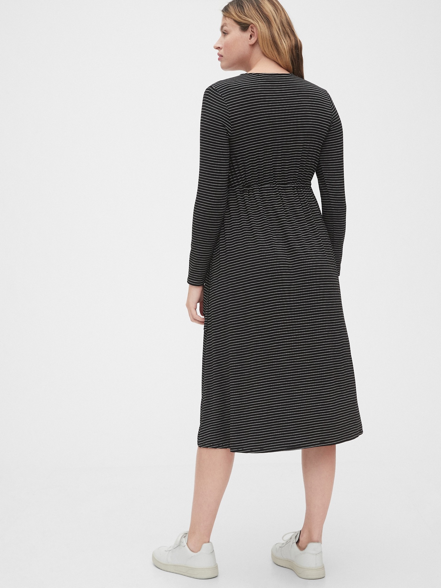 maternity midi wrap dress