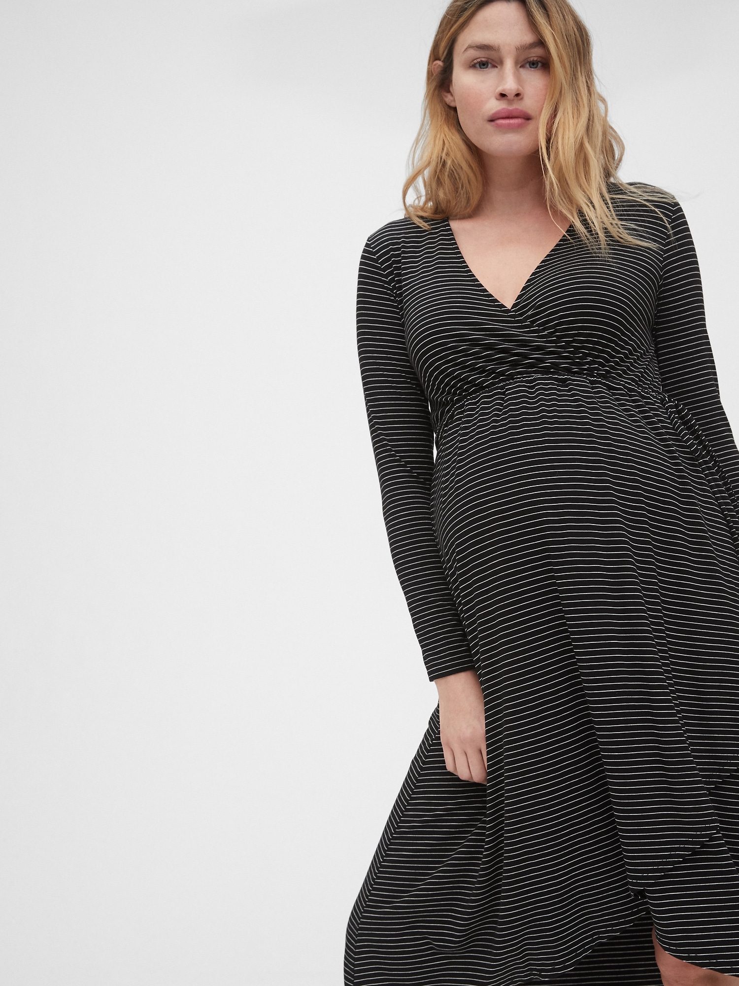 maternity midi wrap dress