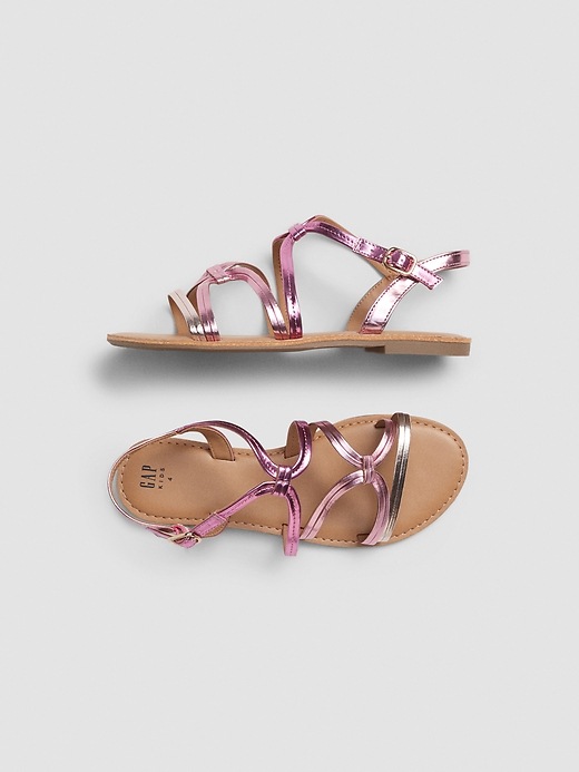 View large product image 1 of 1. Kids Metallic Sandals