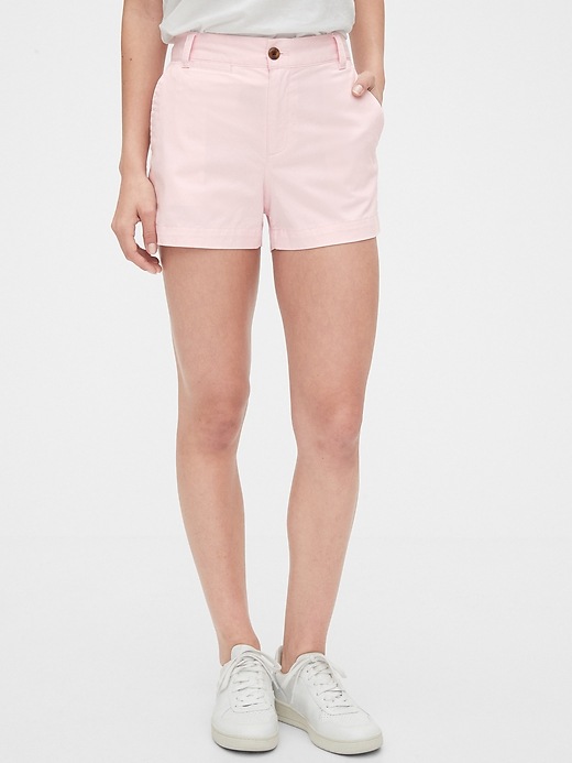 1 of 8 showing, with the color pink cherry blossom of product 4" Khaki Shorts
