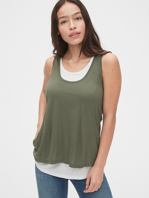 Image number 8 showing, Maternity Double-Layer Nursing Tank Top