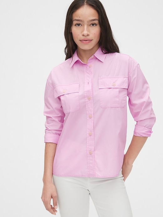 1 of 8 showing, with the color lavender pink of product Camp Shirt
