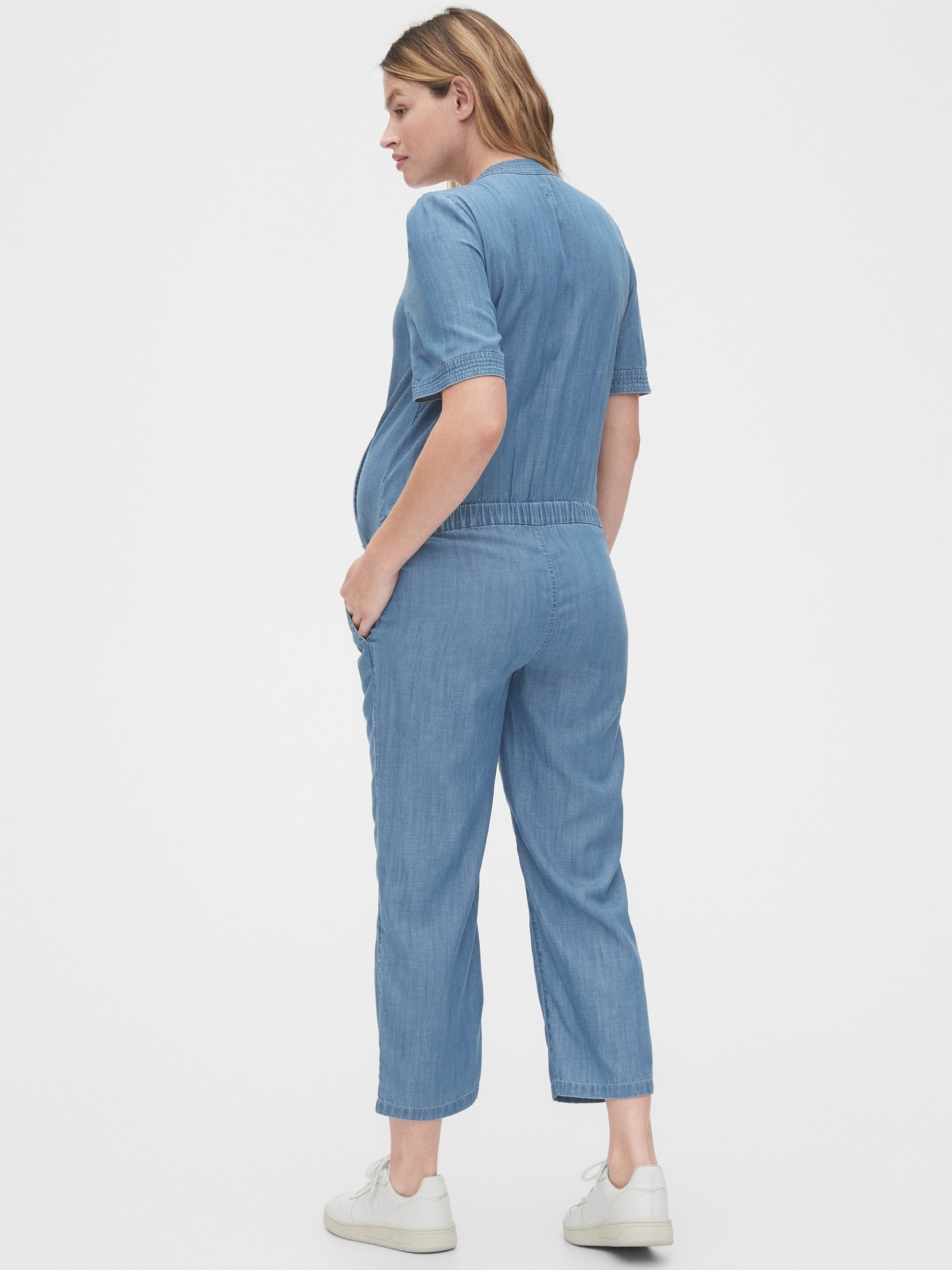 denim jumpsuit maternity