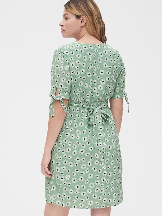 2 of 8 showing, with the color green floral of product Maternity Print Button-Front Dress