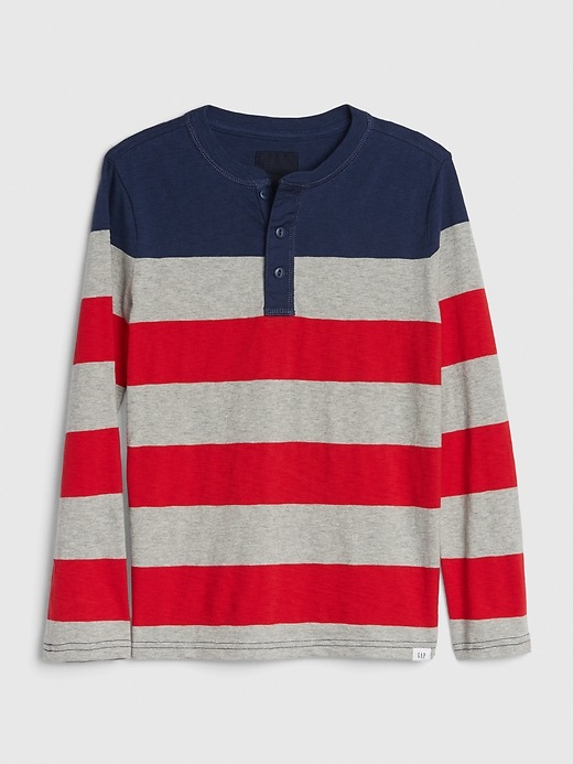 View large product image 1 of 1. Kids Henley Long Sleeve T-Shirt