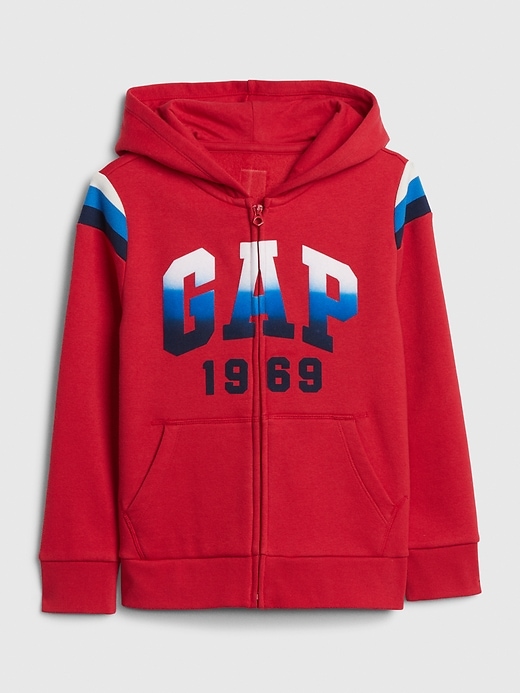 1 of 8 showing, with the color modern red of product Kids Gap Logo Hoodie Sweatshirt