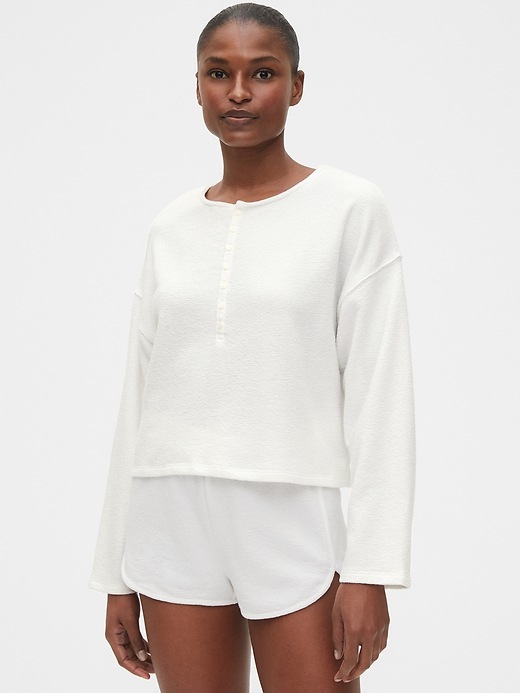 Image number 1 showing, Cropped Lounge Top in French Terry