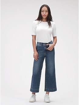 Gap wide leg crop pants discount