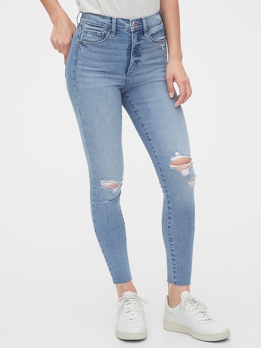 Image number 1 showing, High Rise Destructed Favorite Jeggings with Secret Smoothing Pockets