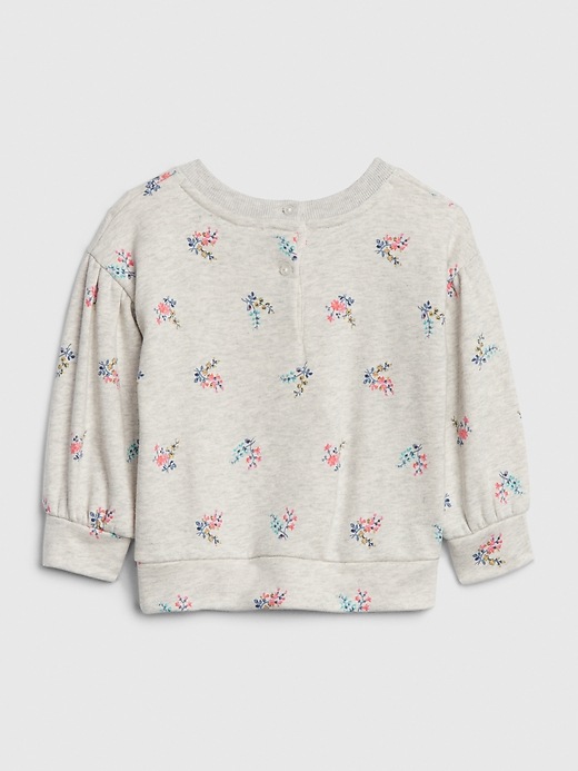 2 of 8 showing, with the color grey heather of product Baby Volume-Sleeve Sweatshirt