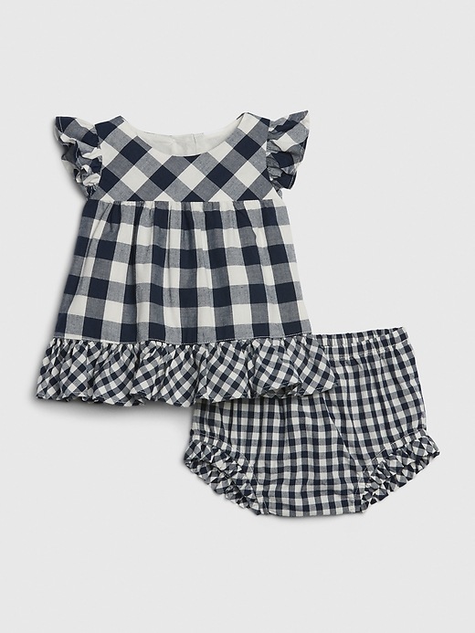 Image number 1 showing, Baby Gingham Flutter Outfit Set