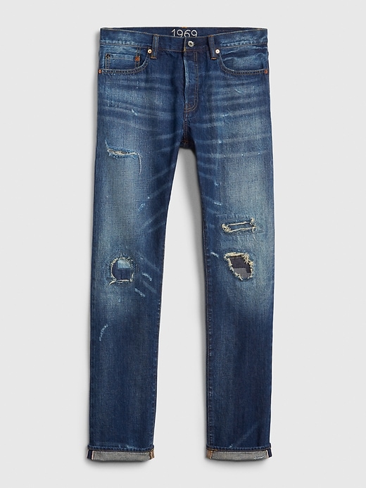 Image number 8 showing, 1969 Premium Selvedge Rip & Repair Slim Jeans