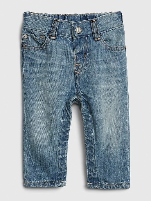 1 of 8 showing, with the color medium wash of product Baby Organic Cotton Slim Jeans