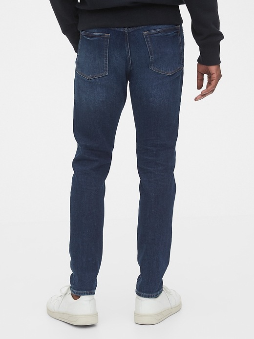 2 of 8 showing, with the color worn vintage dark of product GapFlex Slim Taper Jeans With Washwell™