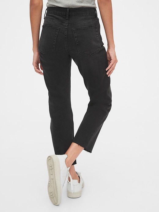 2 of 8 showing, with the color washed black of product High Rise Cheeky Straight Jeans with Secret Smoothing Pockets