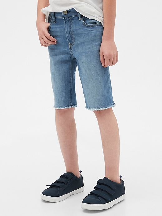 1 of 8 showing, with the color medium wash of product Kids Denim Everyday Shorts with Stretch