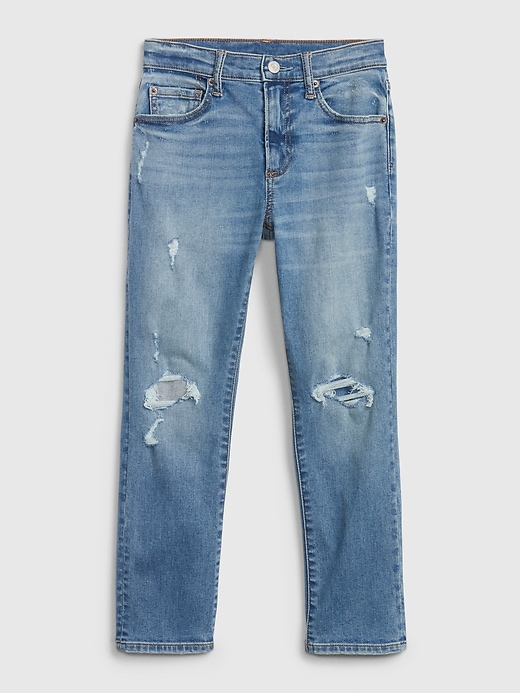 Image number 1 showing, Kids Destructed Athletic Taper Jeans with Washwell&#153