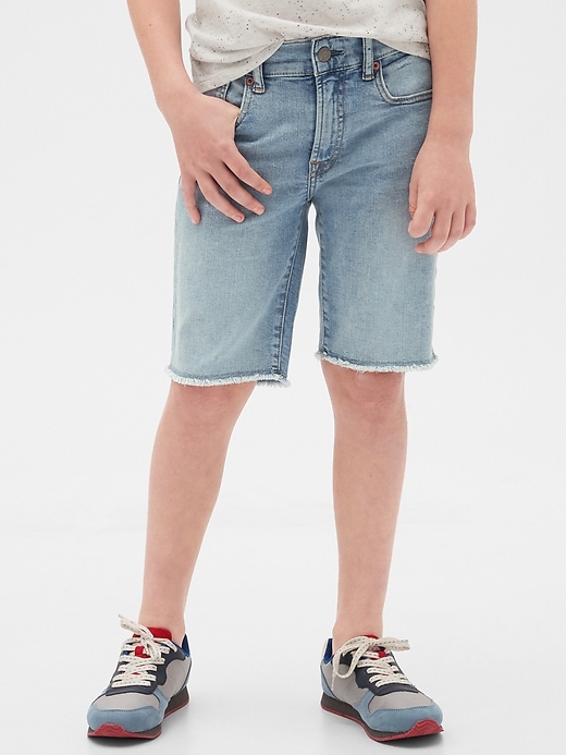 1 of 8 showing, with the color medium wash of product Kids Denim Everyday Shorts with Stretch