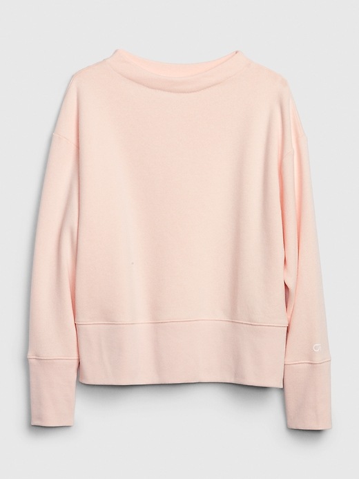 2 of 8 showing, with the color heather grey of product GapFit Funnel-Neck Sweatshirt