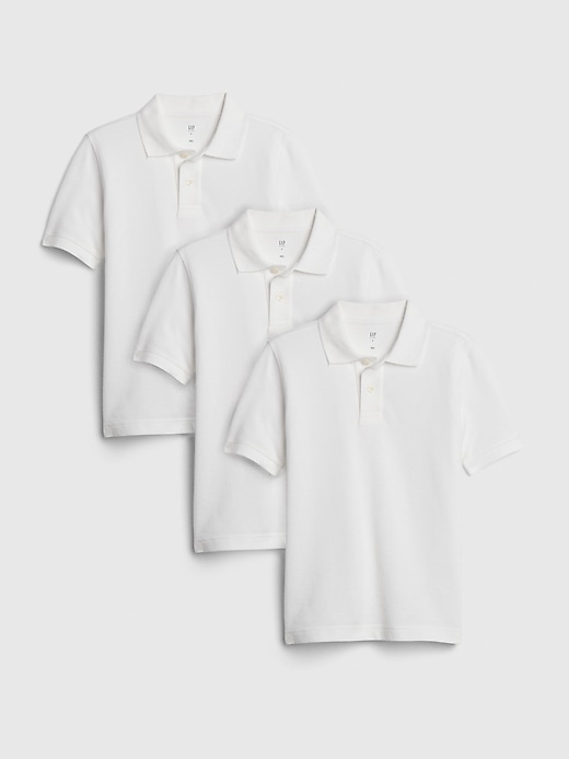 1 of 8 showing, with the color white of product Kids Polo Shirt (3-Pack)