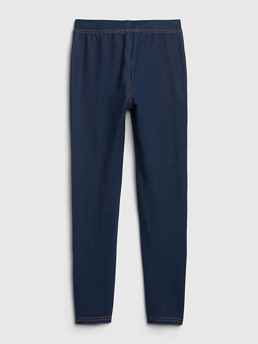 2 of 8 showing, with the color deep cobalt of product Kids Denim Leggings