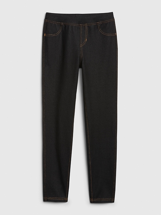 1 of 8 showing, with the color true black of product Kids Denim Leggings